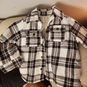 Boys sherpa lined plaid shirt